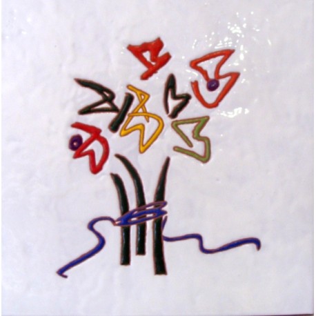 Azulejo "Flores picassianas" 1